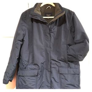 Land’s End women’s navy fleece lined coat